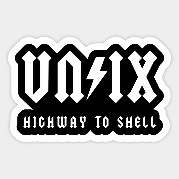 UNIX white Sticker by karlangas